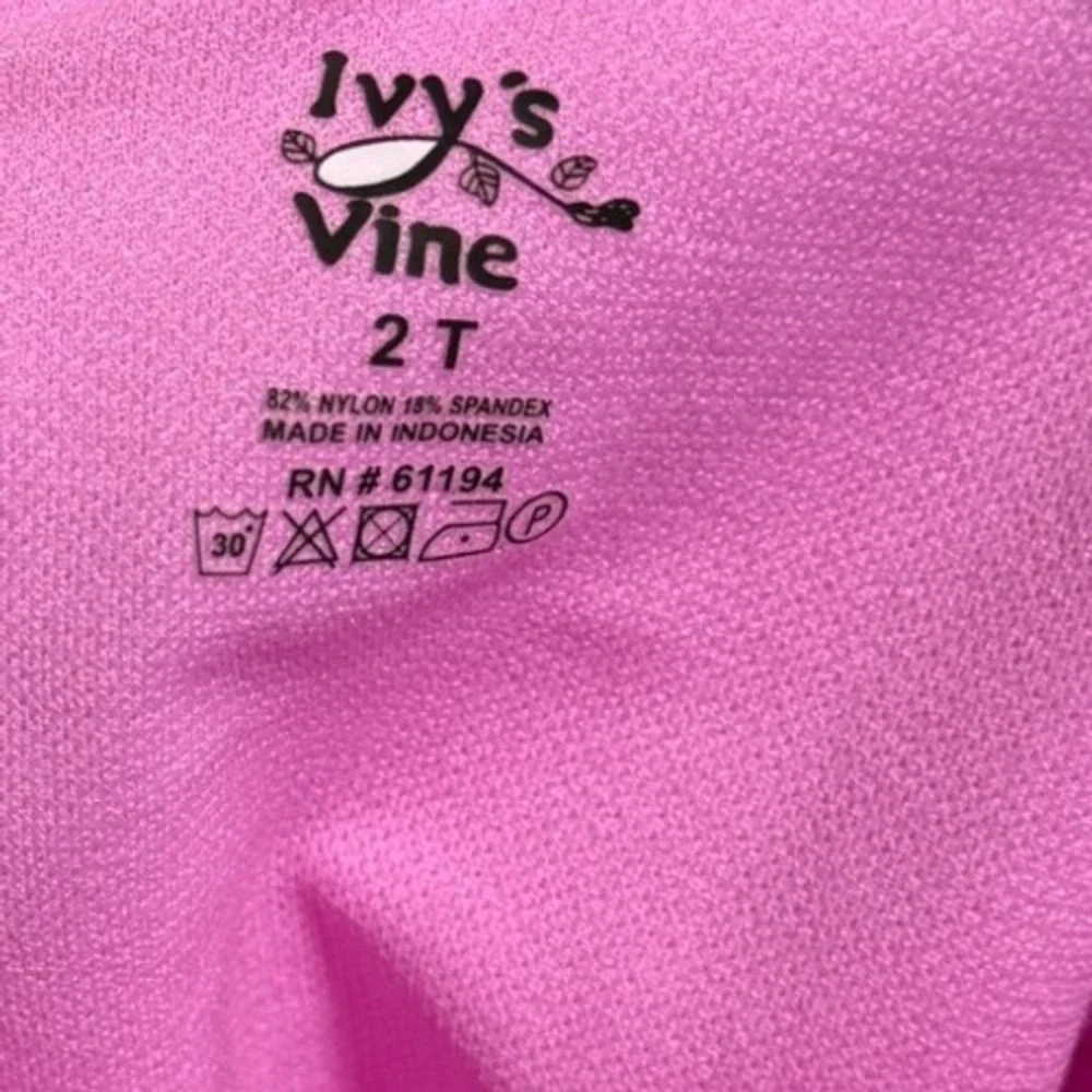 Ivy's Vine Kids Pink Ruffled Zig-Zag‎ One-Piece Swimsuit 2T NWT